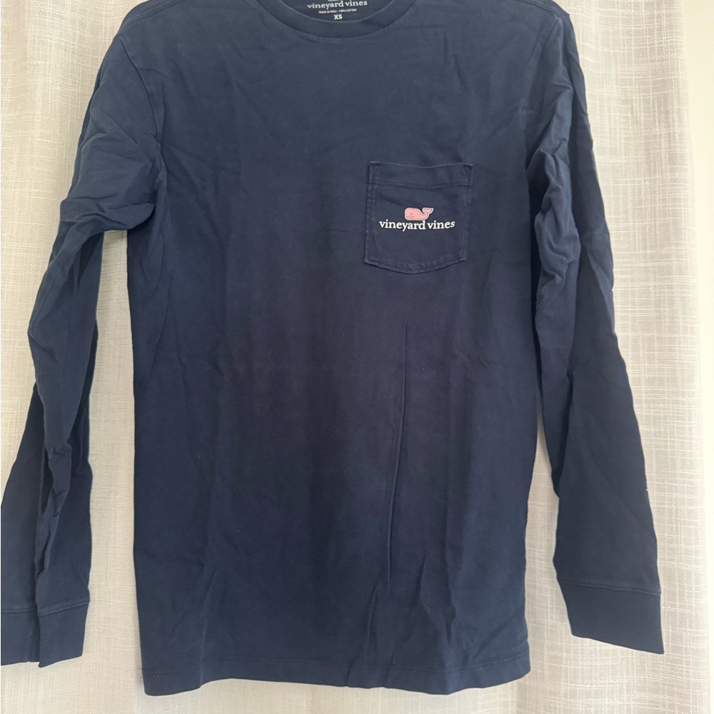 Vineyard Vines Men's Deep Blue Long Sleeve Tee